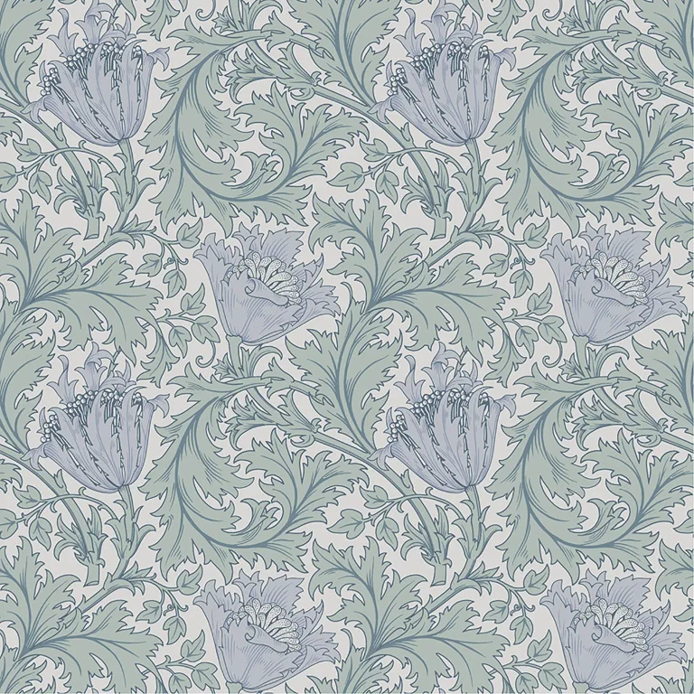 Anemone Floral Trail Wallpaper - Blue — Ảnh 2