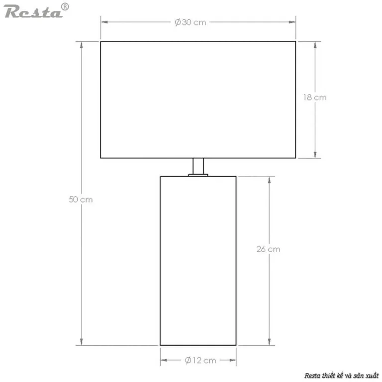 Đèn bàn Resta 08 - Màu đỏ — Image 7