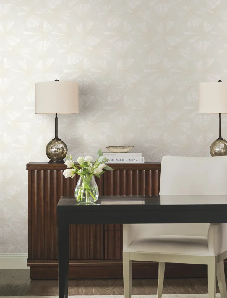 Candice Olson Layered Lily Pads Wallpaper - White — Ảnh 4