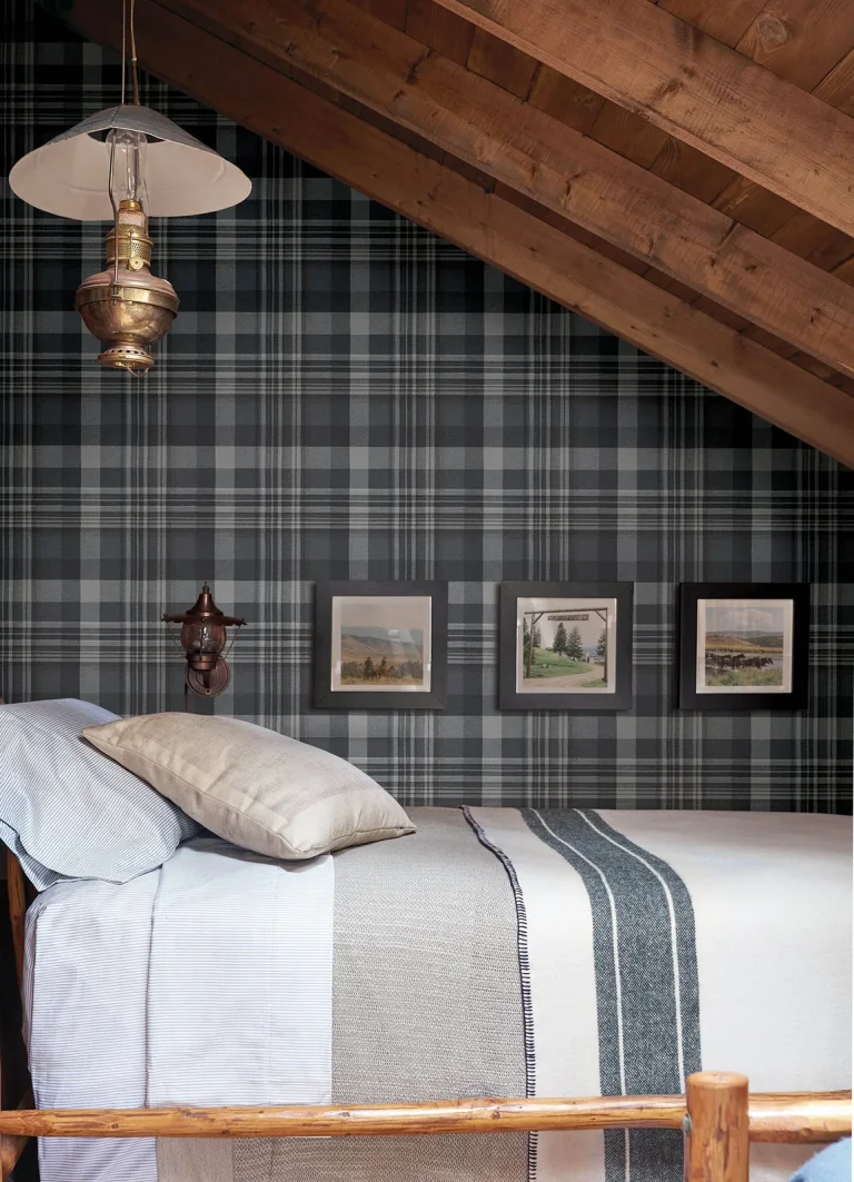 Chesapeake Dutton Plaid Wallpaper - Indigo — Ảnh 2