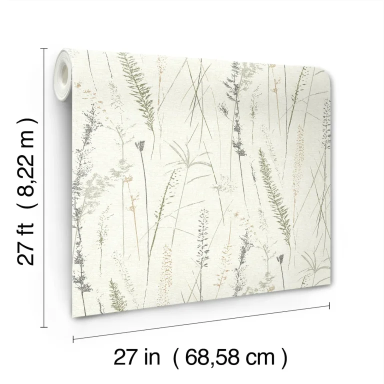 Meadow Splendor Botanical Wallpaper - Charcoal — Ảnh 4