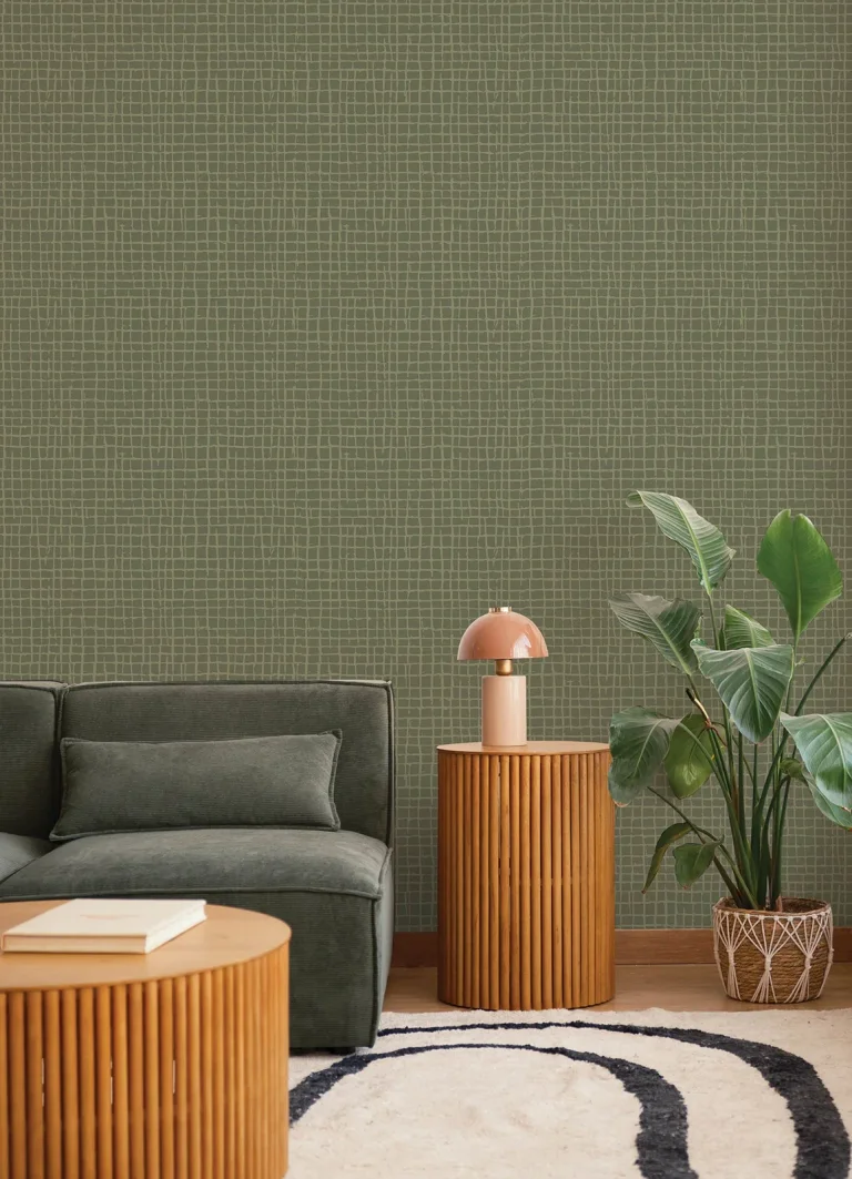 Albin Gridline Wallpaper - Moss — Ảnh 2