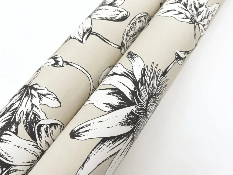Passion Flower Toile Wallpaper - Beige — Image 3