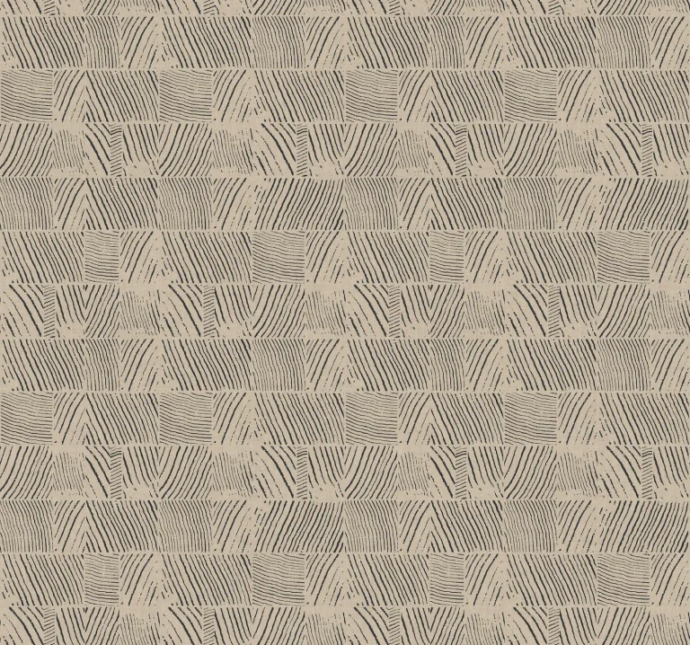 Woodcut Wallpaper - Black & Linen — Ảnh 2