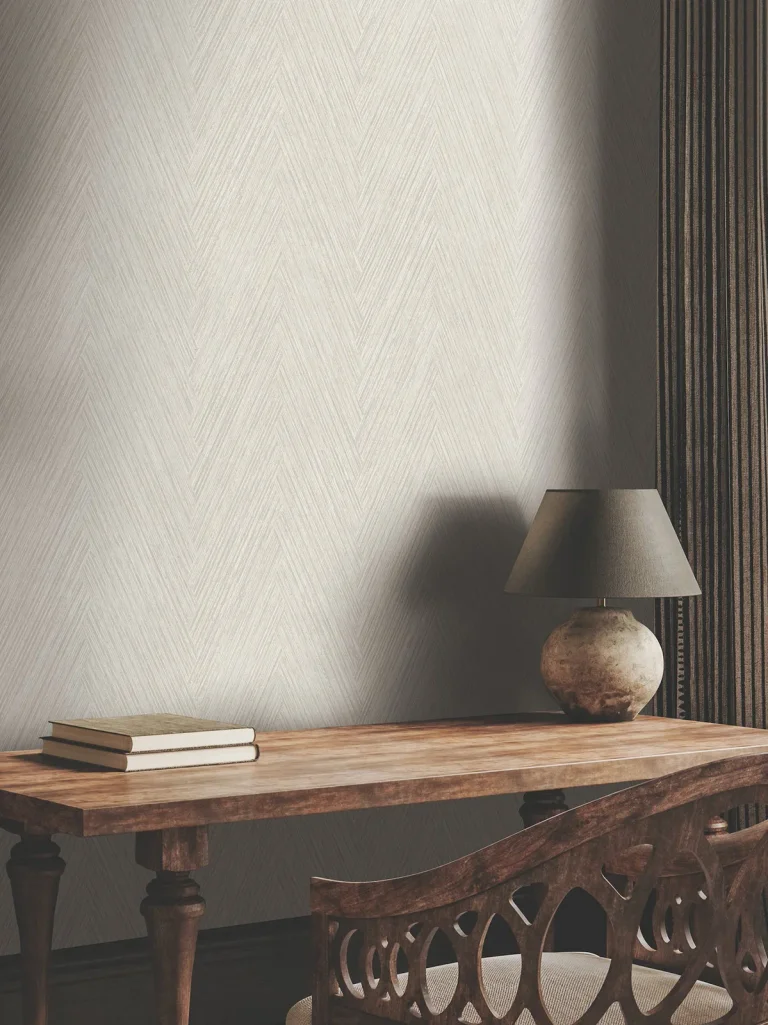 Thatched Chevron Wallpaper - Light Neutral — Ảnh 2