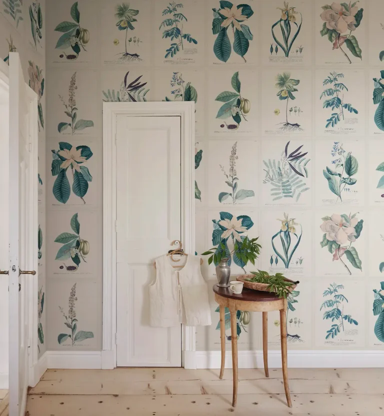 Flora Wallpaper, Blue — Ảnh 2