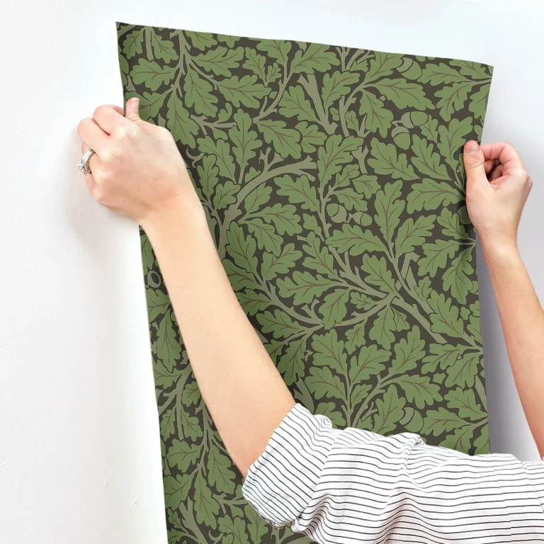 Oak Tree Leaf Wallpaper - Black — Ảnh 3