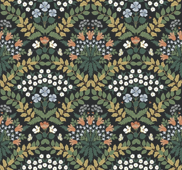 Rifle Paper Co. Bramble Wallpaper - Black — Ảnh 3