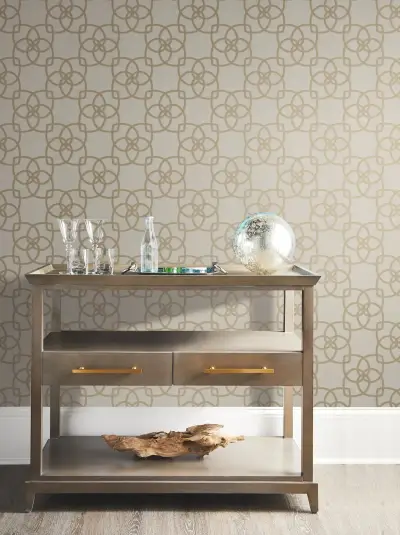 Serendipity Wallpaper - Putty/Gold