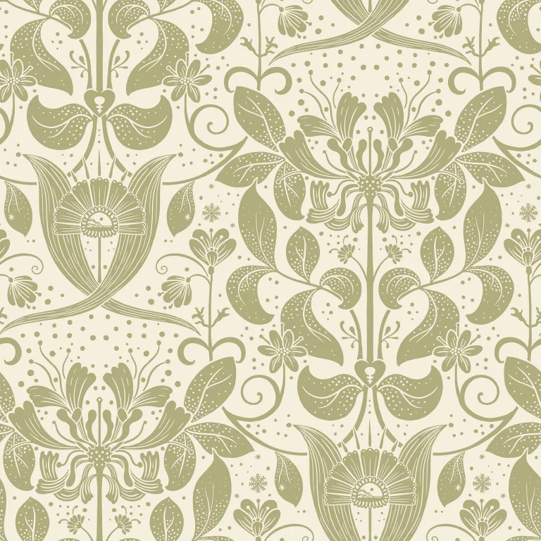 Berit Floral Crest Wallpaper - Olive — Ảnh 3