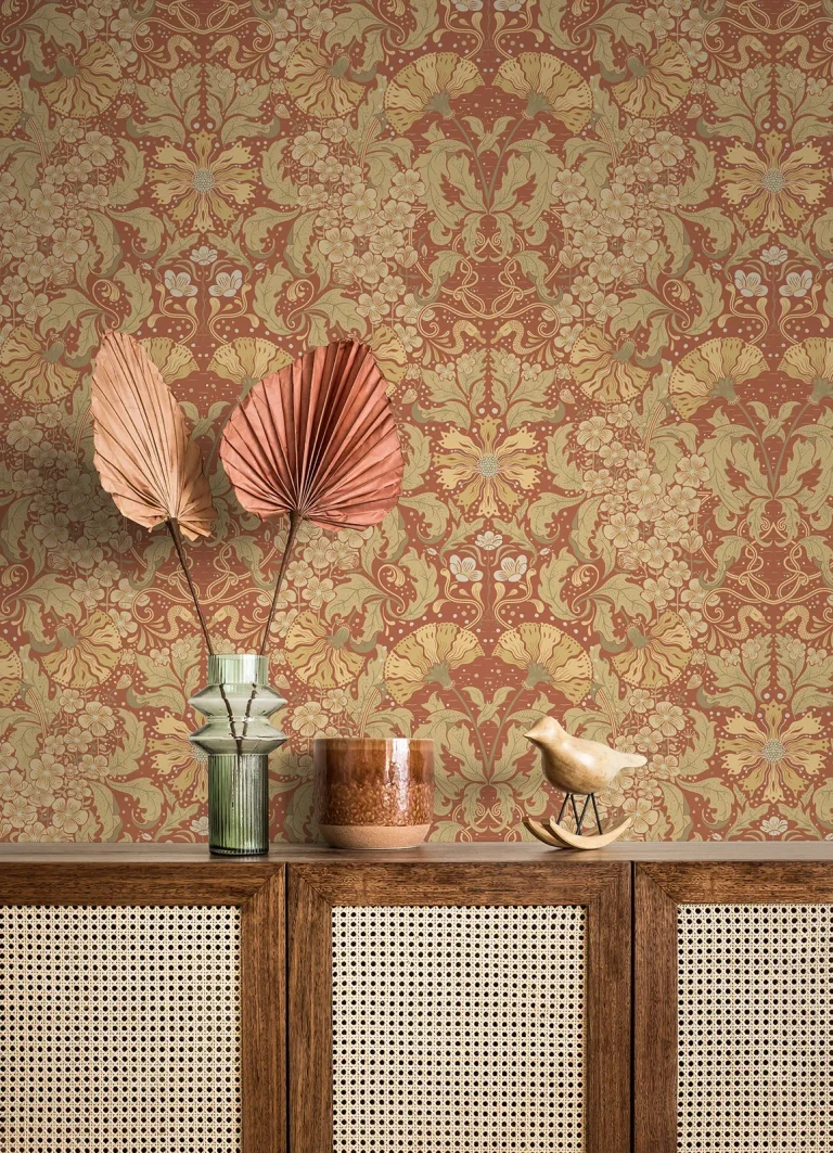 Ojvind Floral Ogee Wallpaper - Rust — Ảnh 2