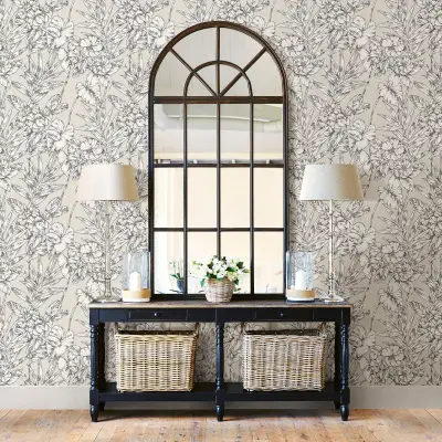 Fiji Floral Wallpaper - Beige