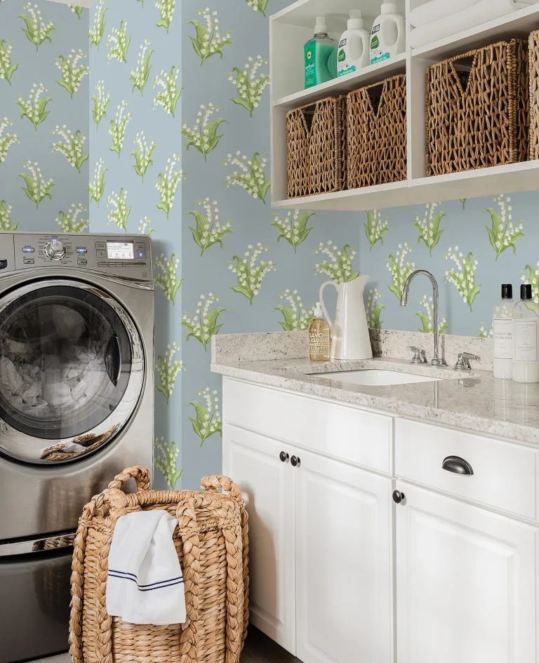 Farmington Lily of the Valley Wallpaper - Blue — Ảnh 2