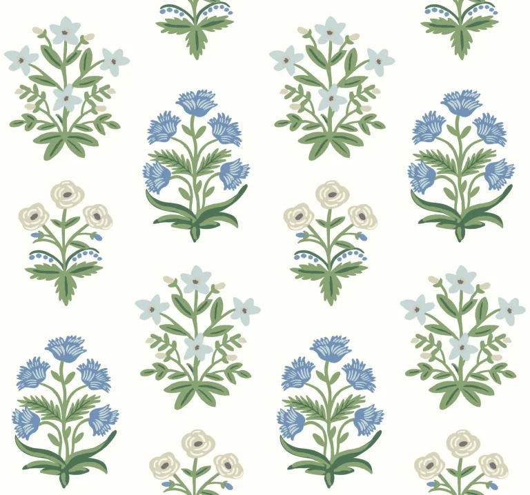 Rifle Paper Co. Mughal Rose Wallpaper - Indigo — Ảnh 3