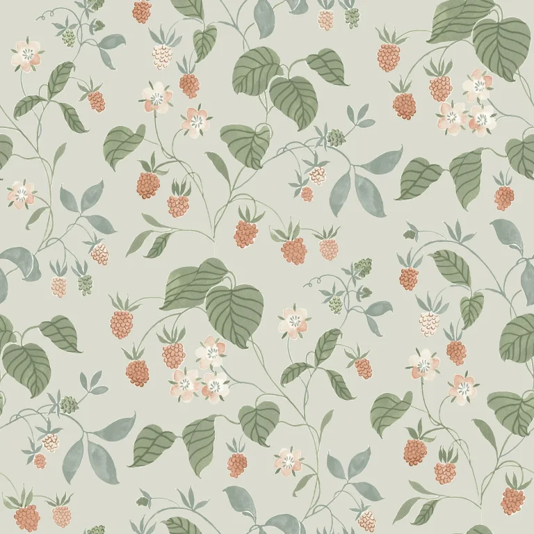 Chesapeake Mercy Berry Vines Wallpaper - Aqua — Image 2