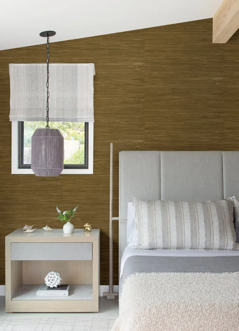 Zhilan Grasscloth Wallpaper - Brown — Image 2