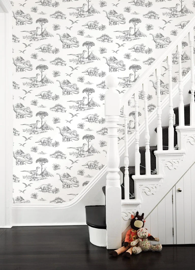Chesapeake Isolde Dinosaurs Wallpaper - Charcoal — Ảnh 2