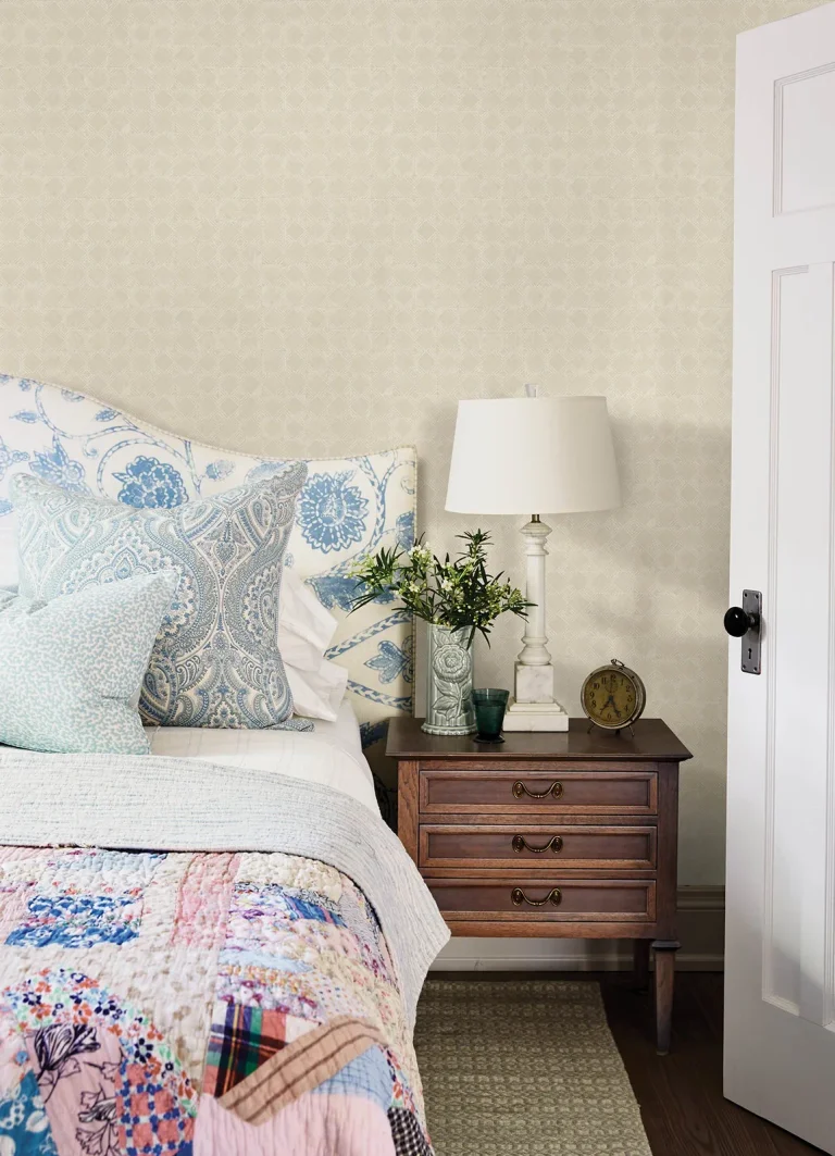 Chesapeake Button Block Geometric Wallpaper - Taupe — Ảnh 4