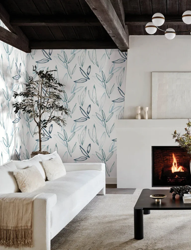 Kenia Leaf Toss Wallpaper - Blue/Green — Ảnh 3