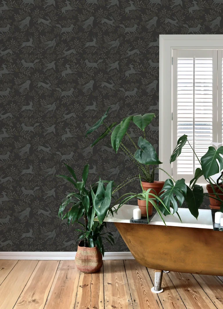 Chesapeake Revelry Forest Frolic Wallpaper - Black — Image 3