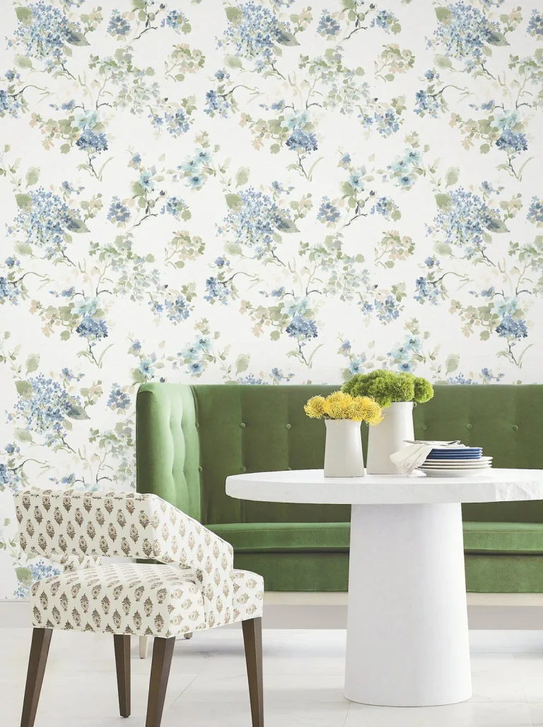 Veiled Garden Floral Wallpaper - Sky Blue — Ảnh 2
