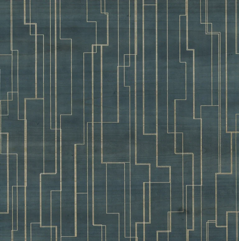 Ronald Redding Inlay Line Wallpaper - Peacock — Ảnh 2