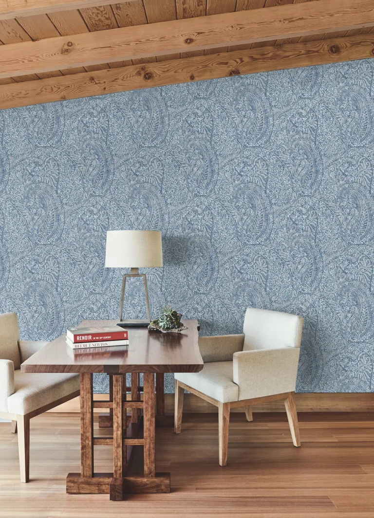 Kashmir Dreams Paisley Wallpaper - Blue — Image 4
