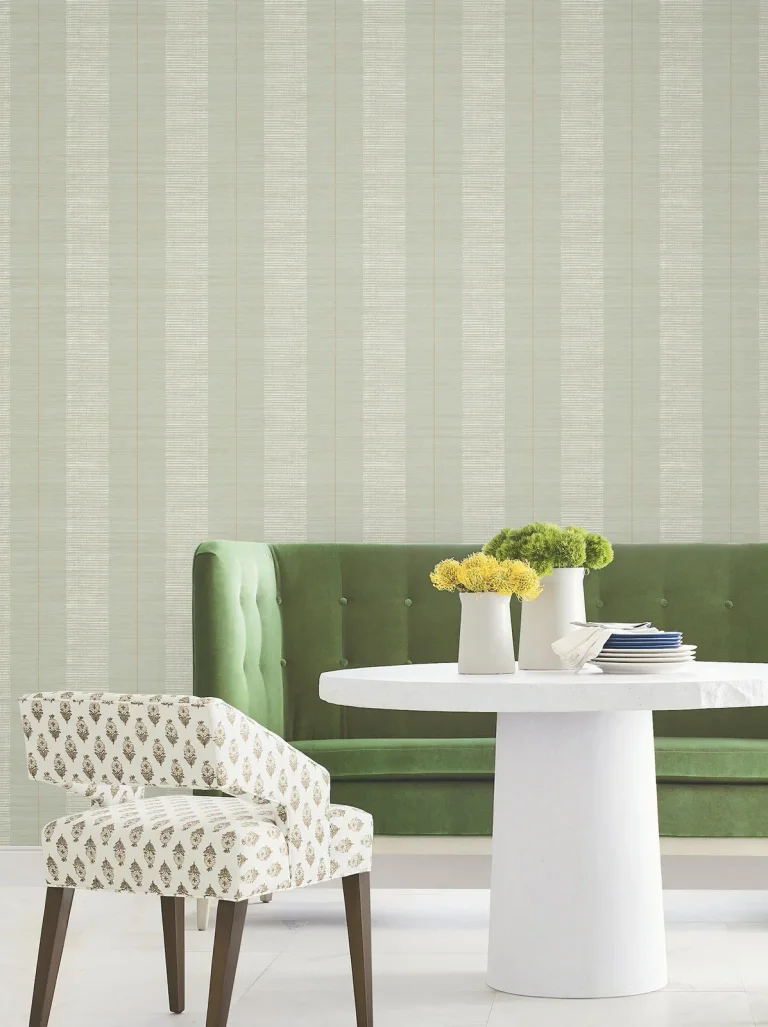 Colbert Stripe Textured Wallpaper - Seafoam — Ảnh 4