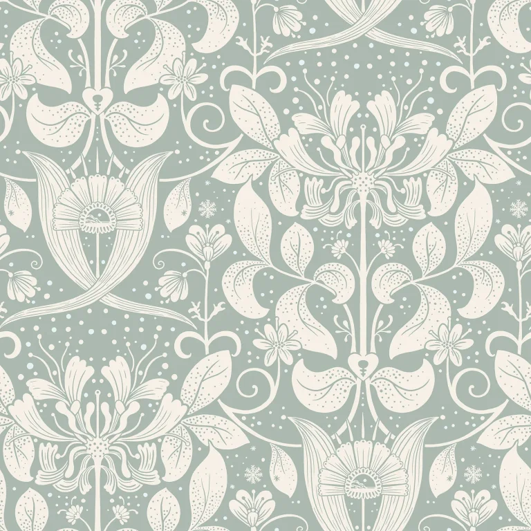 Berit Floral Crest Wallpaper - Blue — Ảnh 2