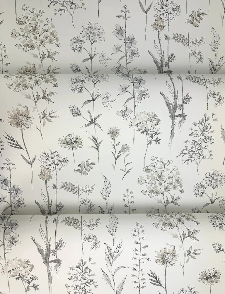 Chesapeake Bergamot Wildflower Wallpaper - Light Grey — Ảnh 7