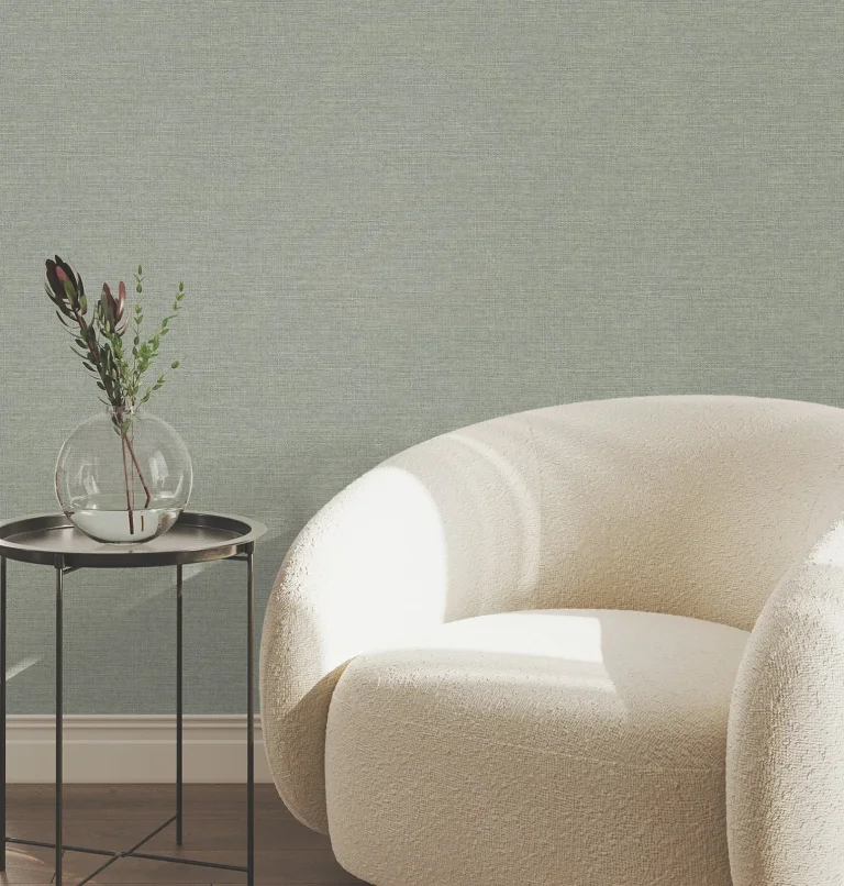 Terrene Faux Linen Wallpaper - Moss — Ảnh 7