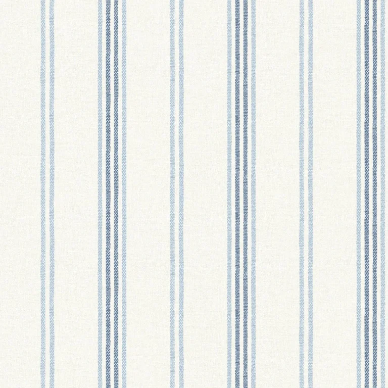 Chesapeake Lovage Linen Stripe Wallpaper - Blue — Ảnh 2