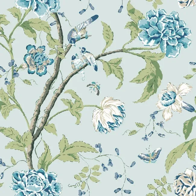 Teahouse Floral Wallpaper - Light Blue — Ảnh 5