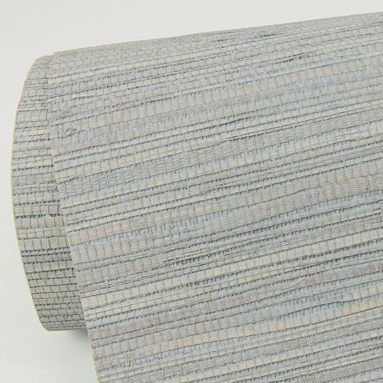 Kira Hemp Grasscloth Wallpaper - Periwinkle — Ảnh 3