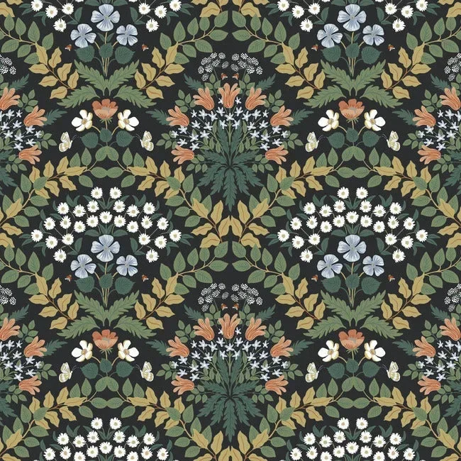 Rifle Paper Co. Bramble Wallpaper - Black — Ảnh 4