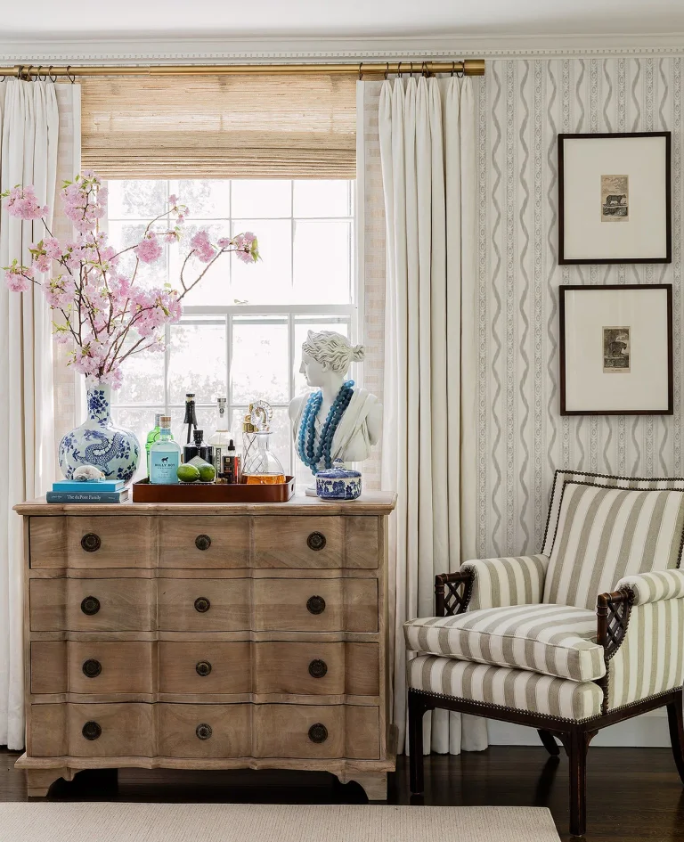 Rhys IKAT Stripe Wallpaper - Stone — Ảnh 3