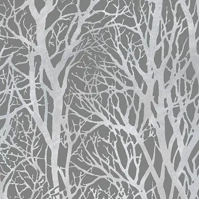 Life Silver/Grey Forest Wallpaper - 300943