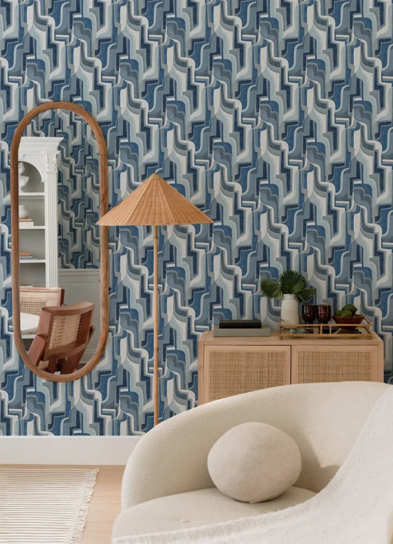 Tulum Surreal Shapes Wallpaper - Blue — Ảnh 4