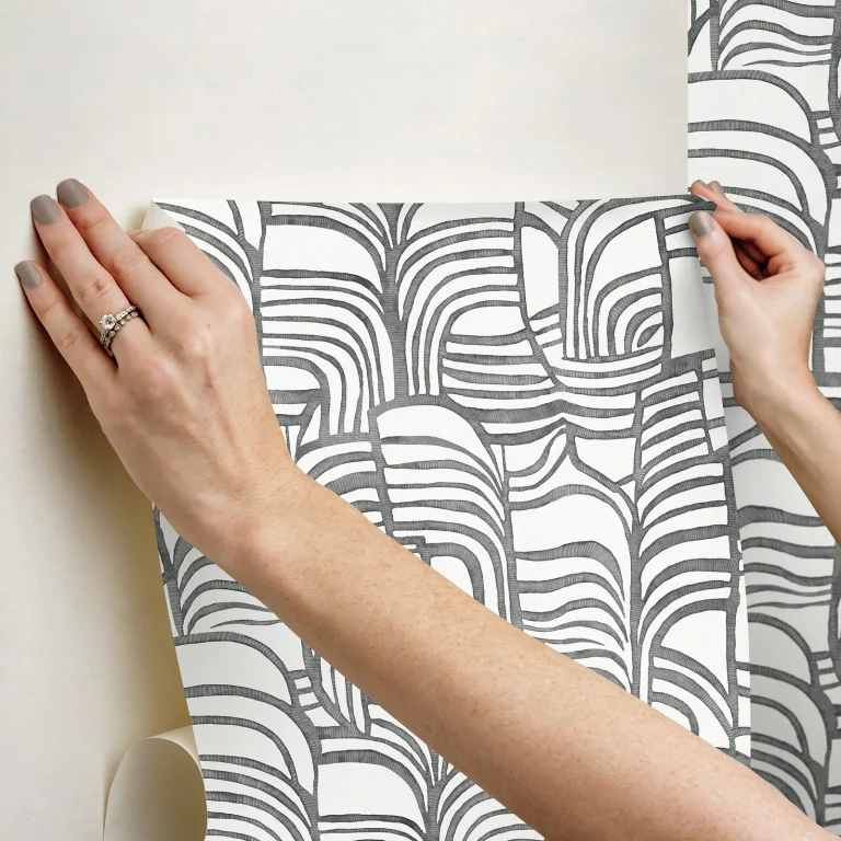 Nikki Chu Featherwork Peel and Stick Wallpaper - Black & White — Ảnh 5