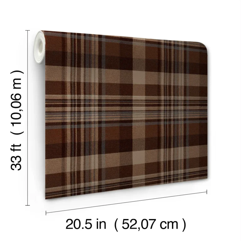 Chesapeake Dutton Plaid Wallpaper - Rust — Image 6