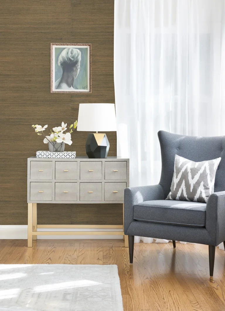 Caihon Sisal Grasscloth Wallpaper - Slate — Ảnh 4