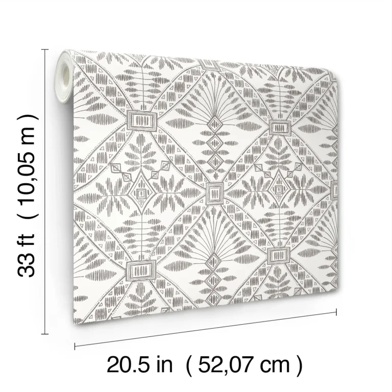 Chesapeake Emmarie Geometric Wallpaper - Black — Ảnh 3