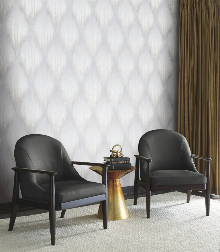 Starfall Metallic Ikat Wallpaper - Grey — Ảnh 3