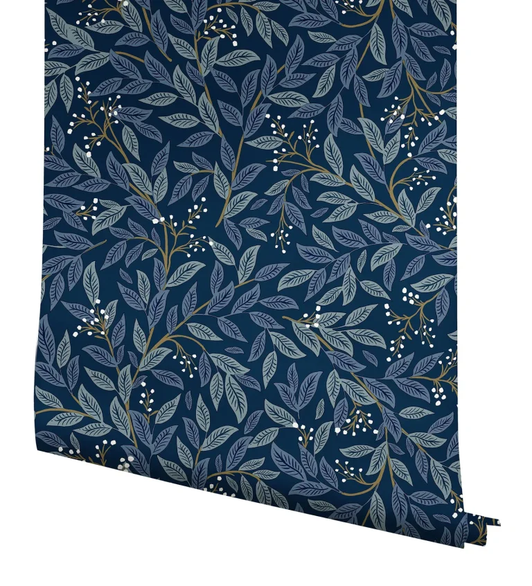 Rifle Paper Co. Willowberry Peel and Stick Wallpaper - Navy — Ảnh 4