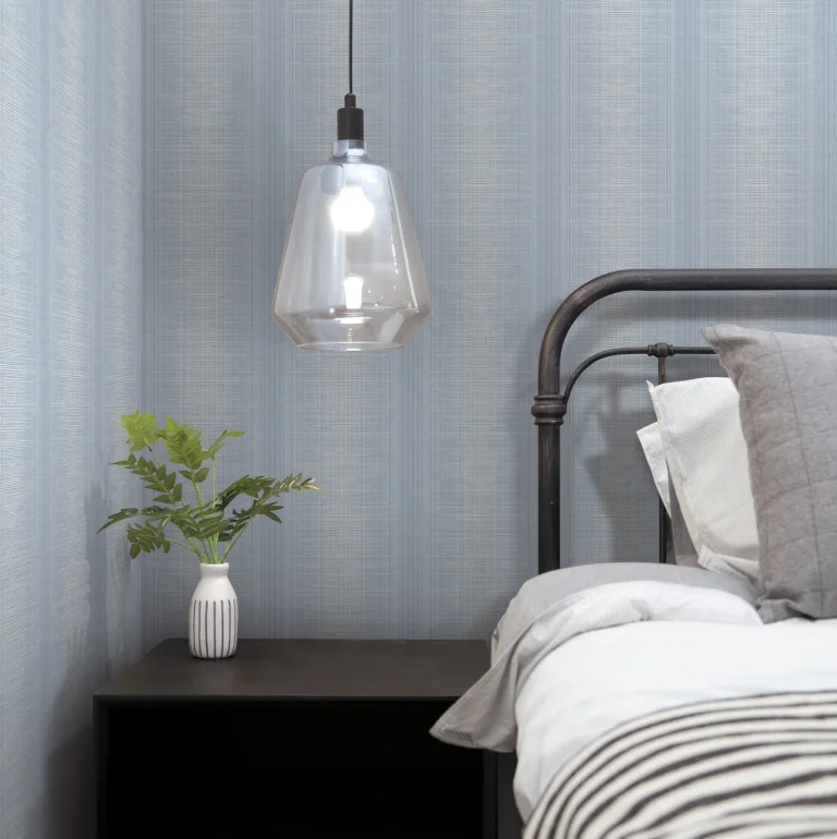 Silk Weave Stripe Wallpaper - Blue — Image 3