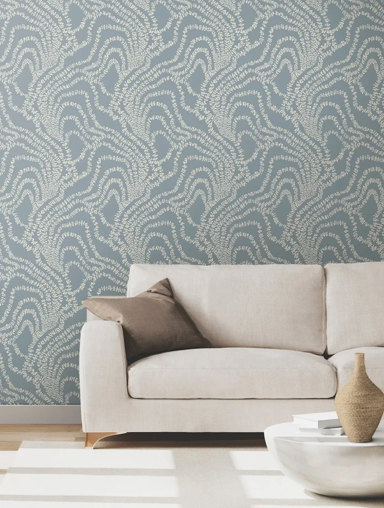 Ronald Redding String of Pearls Vine Wallpaper - Denim — Ảnh 5