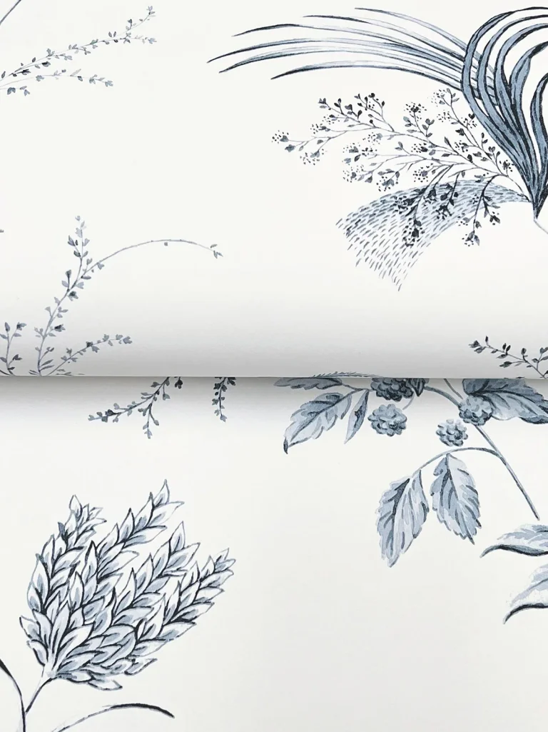 Ronald Redding Floral Lace Wallpaper - Navy — Ảnh 5