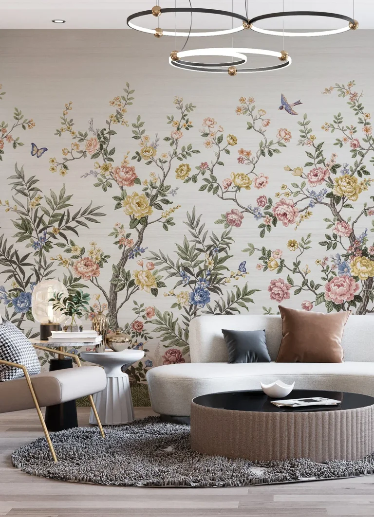 Spring Chinoiserie Wall Mural - White — Ảnh 8