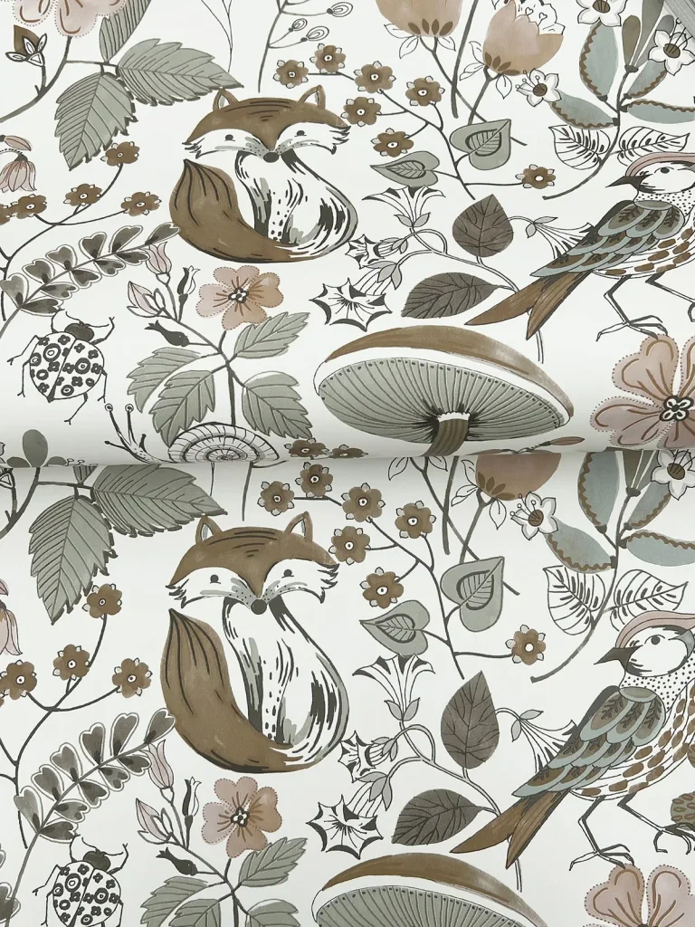 Wonder Woodland Animals Wallpaper - Neutral — Ảnh 4