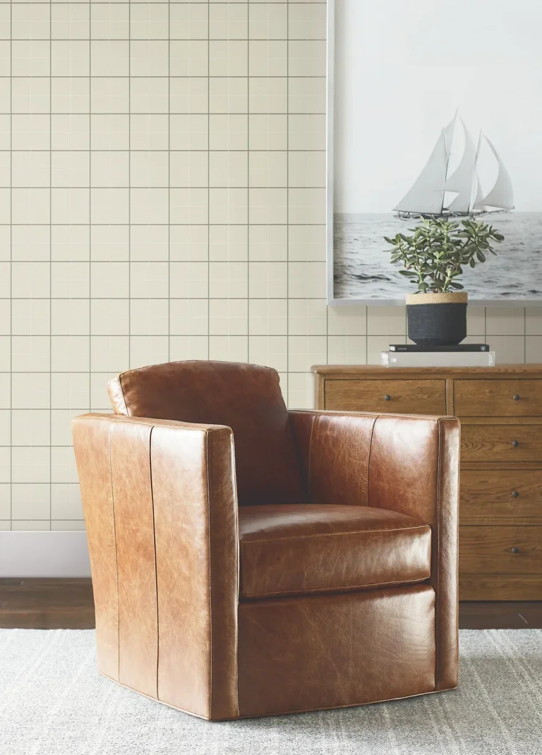 Ronald Redding Tattersall Plaid Wallpaper - Light Brown — Ảnh 3